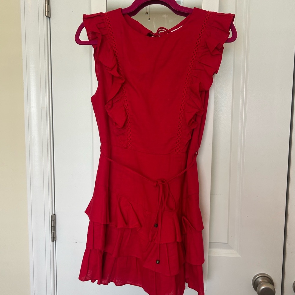 Olivaceous Vibrant Red Dress
